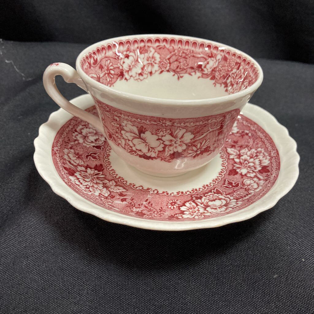 Vintage Warwick Tudor Rose Teacup and Saucer Set