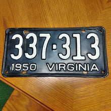 Load image into Gallery viewer, 1950 Virginia Automobile License Plate 337-313
