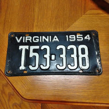 Load image into Gallery viewer, 1954 Virginia Automobile License Plate T53-338
