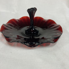 Load image into Gallery viewer, Vintage Anchor Hocking Ruby Red Glass Tidbit Tray

