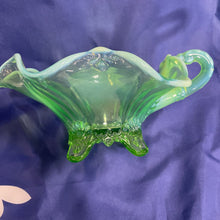 Load image into Gallery viewer, Dugan Glass Opalescent Fan Pattern Candy Dish
