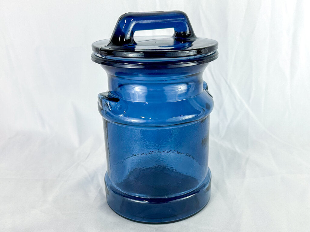 Vintage Blue Glass Canister