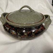 Load image into Gallery viewer, Handmade Laurie Schmidt Signed Stoneware Casserole Serving Dish with Lid
