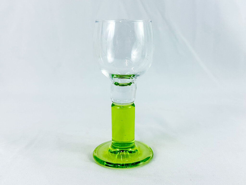 Vintage Bormioli Rocco Green Aperitif Stemmed Glass