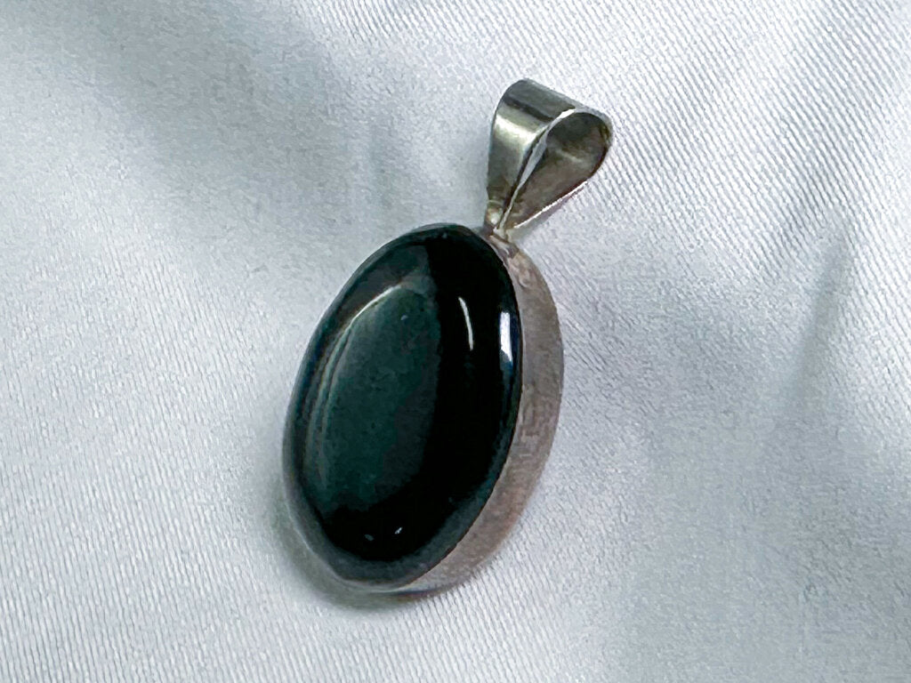 Sterling Silver Black Stone Pendant