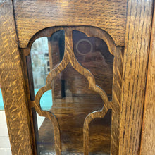 Load image into Gallery viewer, Antique Arts &amp; Crafts Tiger Oak China Hutch Display Cabinet
