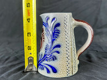 Load image into Gallery viewer, Small Hand-made Gray &amp; Blue Squirrel Pitcher
