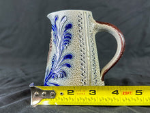 Load image into Gallery viewer, Small Hand-made Gray &amp; Blue Squirrel Pitcher
