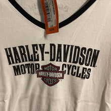 Load image into Gallery viewer, Harley Davidson, Large, Womens, White and Black, V-Neck, Rapid City SD
