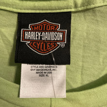 Load image into Gallery viewer, Women&#39;s Harley Davidson Historic Voyage XL Lime Green Washington Utah TShirt NWT
