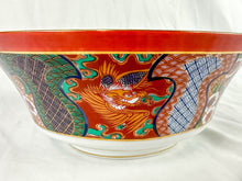 Load image into Gallery viewer, Vintage Saji Japan China Floral Dragon Design 9 Inch Bowl
