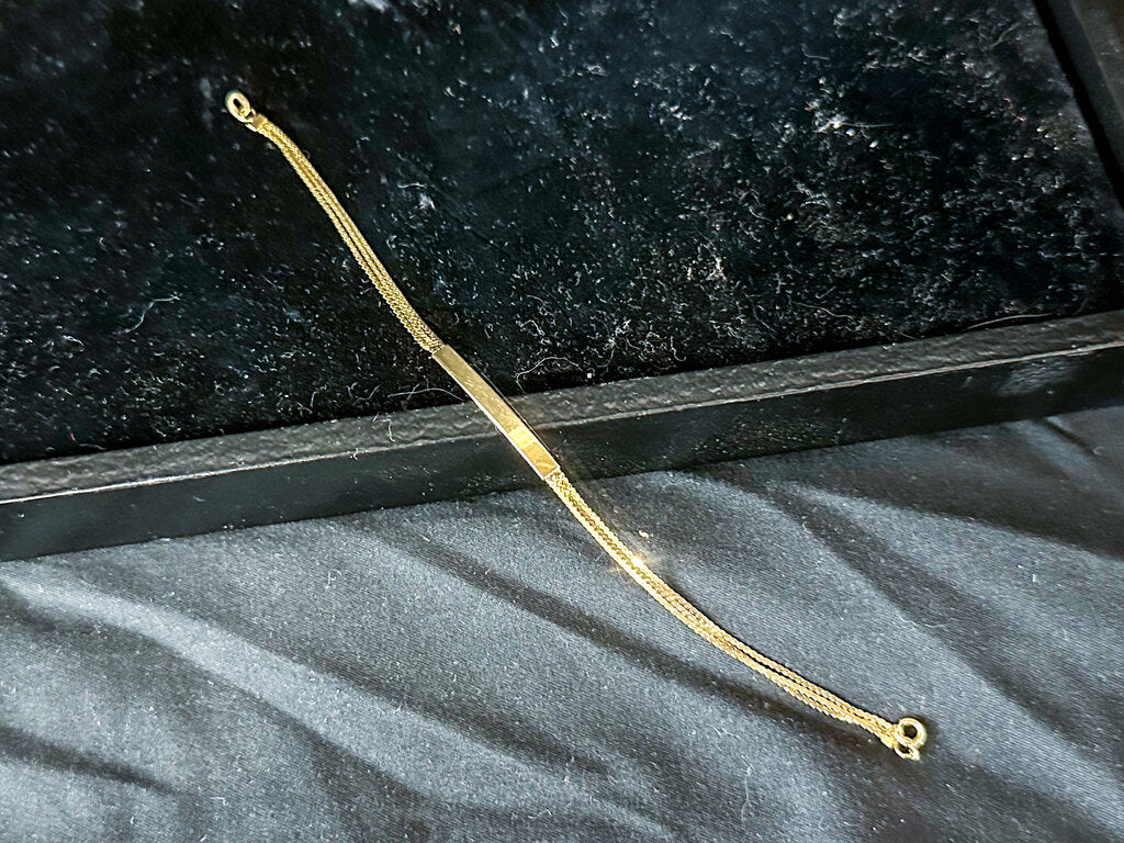 Vintage 14K Gold Delicate Multi-Chain with Plaque Bracelet