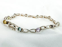 Load image into Gallery viewer, Vintage Sterling Silver Bracelet with Various Gemstones
