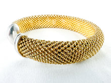 Load image into Gallery viewer, Vintage Gold Tone over Sterling Silver Bangle Cuff Bracelet
