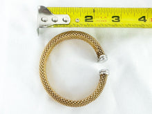 Load image into Gallery viewer, Vintage Gold Tone over Sterling Silver Bangle Cuff Bracelet
