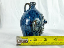 Load image into Gallery viewer, Signed Small Blue Marvin Bailey Ugly Face Jug with 6 Teeth
