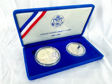 Load image into Gallery viewer, 1986 Liberty Coin Silver Dollar &amp; Half Dollar Proof Set with Display Box
