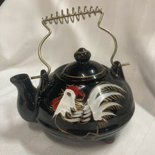 Load image into Gallery viewer, Vintage Hand Painted Rooster Tripod Teapot, Japanese
