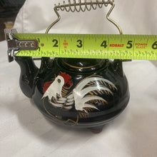Load image into Gallery viewer, Vintage Hand Painted Rooster Tripod Teapot, Japanese
