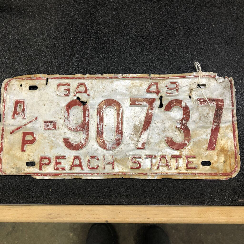 Vintage 1949 GA a/p License Plate