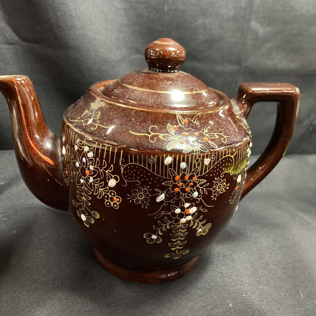 Vintage Made in Japan Handpainted Floral Teapot