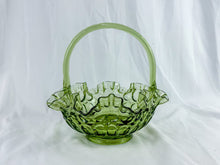 Load image into Gallery viewer, Vintage Federal Glass Green Glass Thumbprint Basket
