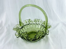 Load image into Gallery viewer, Vintage Federal Glass Green Glass Thumbprint Basket
