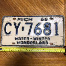 Load image into Gallery viewer, 1966 Michigan Water-Winter Wonderland CY-7681 License Plate
